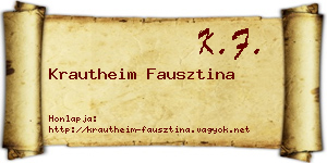 Krautheim Fausztina névjegykártya